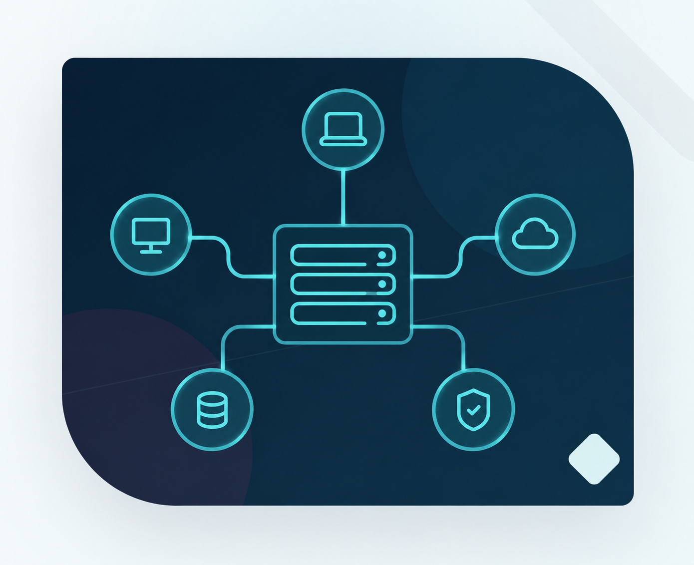 Illustratie van verbonden IT-systemen